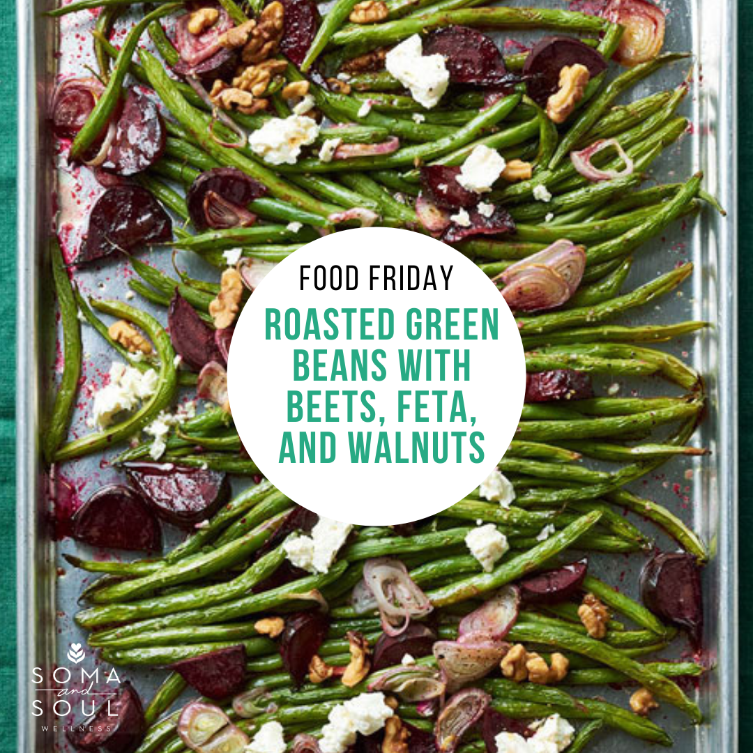 Roasted Green Beans with Beets, Feta, and Walnuts